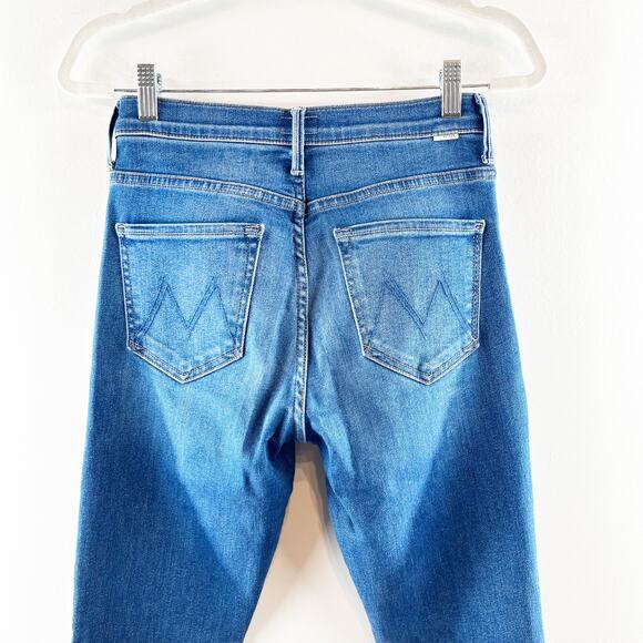 Mother The Weekender Fray Flare Mid Rise Jeans Connect The Dots Blue 27 - Picture 8 of 13